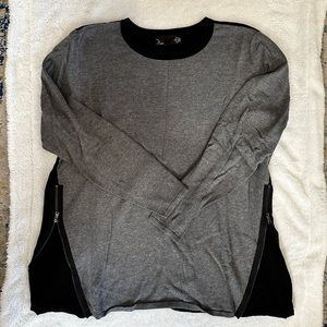 NOIR Maternity Side Zip Sweater Gray Black Size XL